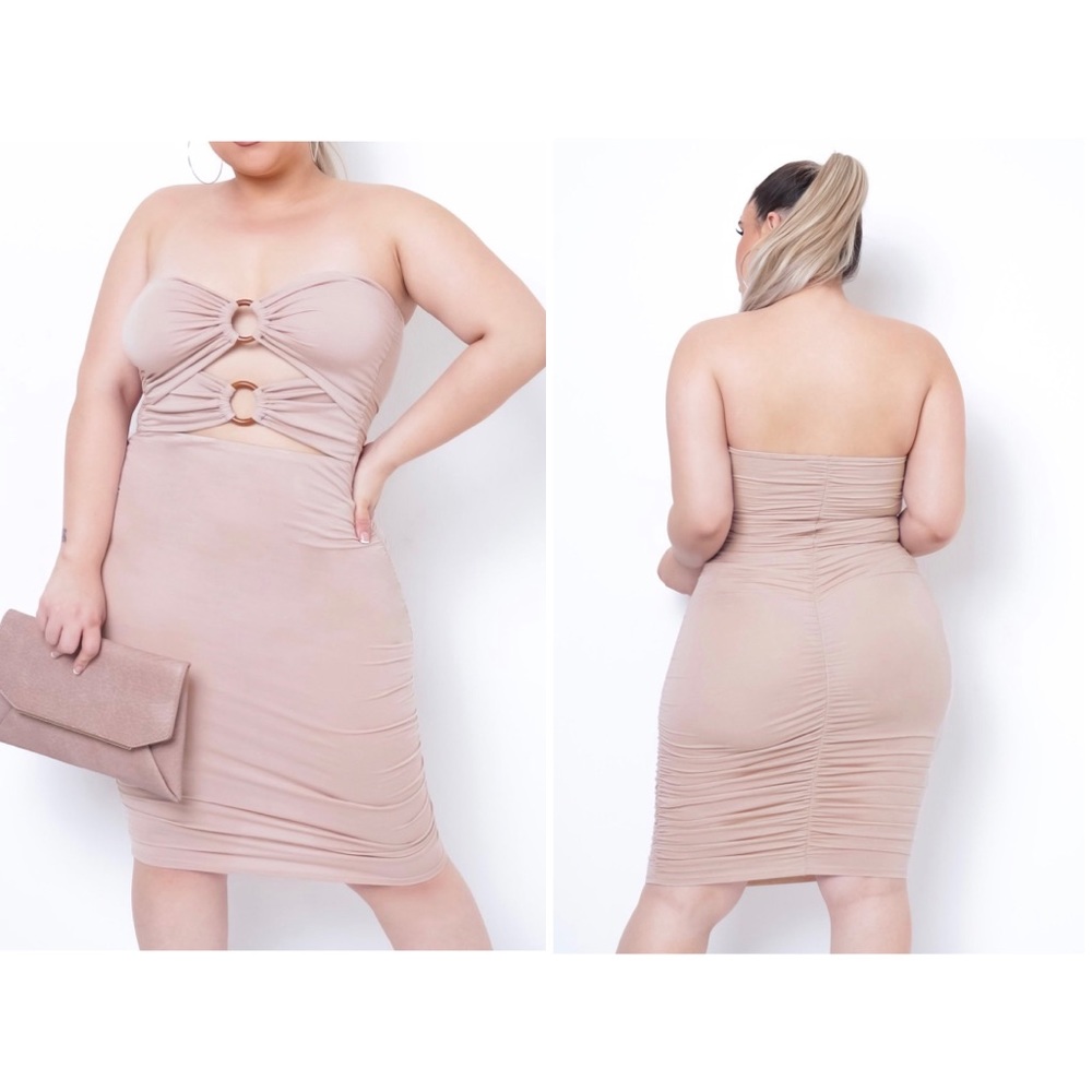 Nude mini dress